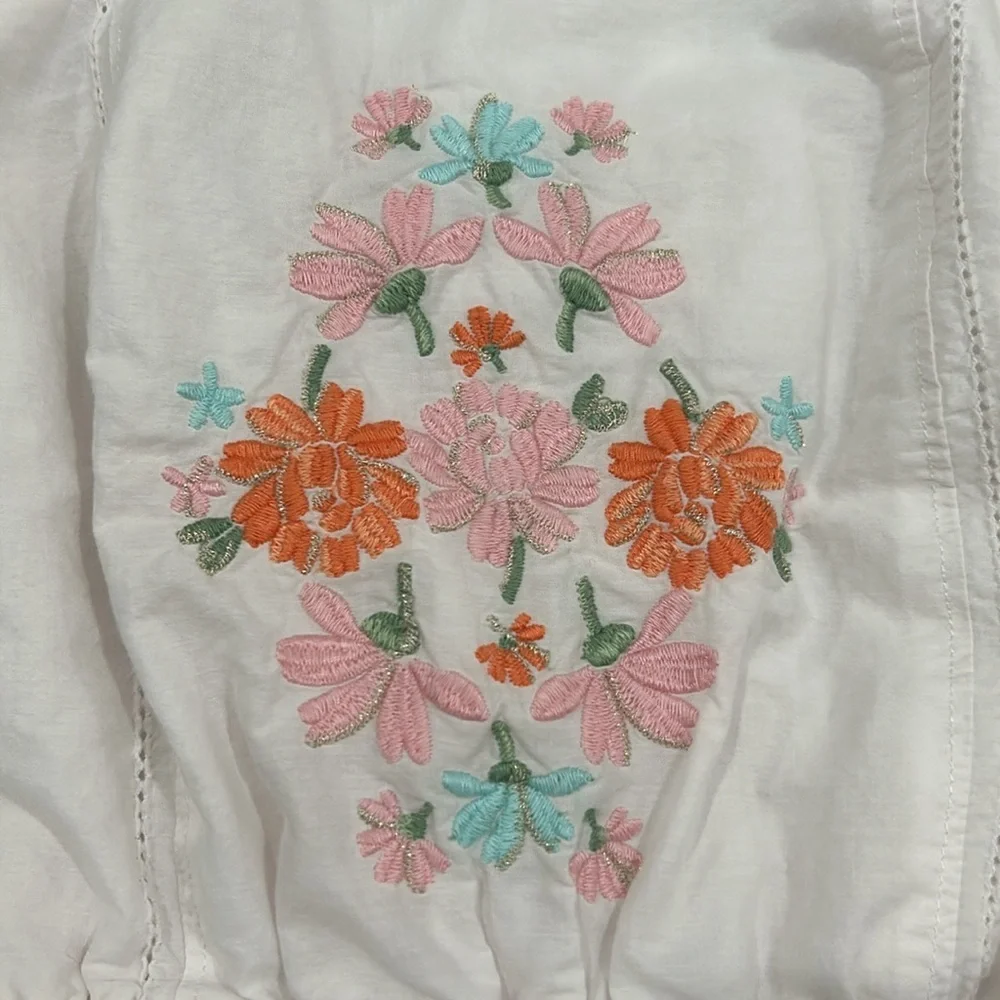 Abercrombie Girls Dress Sleeveless White Floral Boho Bohemian look embroidered - Picture 3 of 14